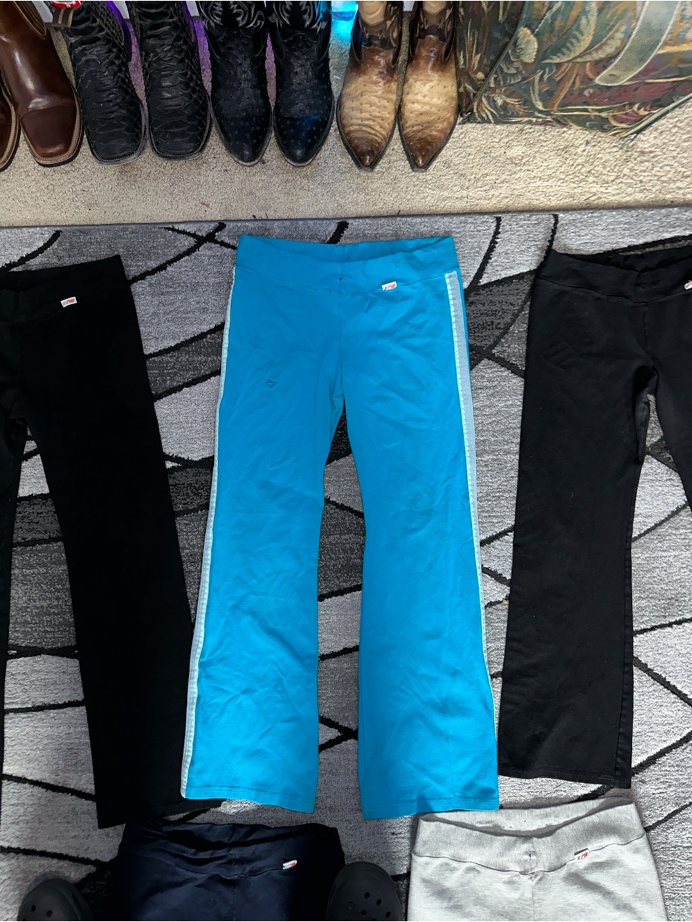 Kids Athletic Blue Track Pants with Side Stripe - Unbranded